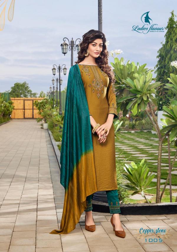 Ladies Copper Stone Vol 11 Viscose Embroidery Designer Readymade Suit